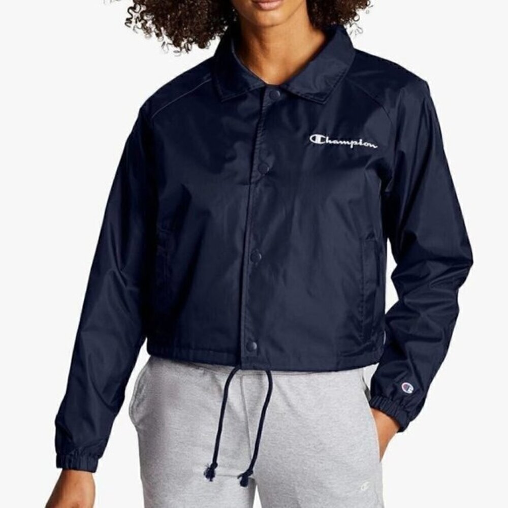 NWT Champion Blue Long Sleeve Wind Breaker Sport Jacket Size Small